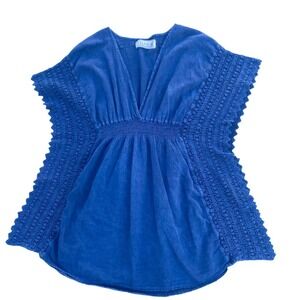 VTG Resort Wear SEASPICE 100% Peruvian-Cotton Batwing Crochet Top‎ SZ Small